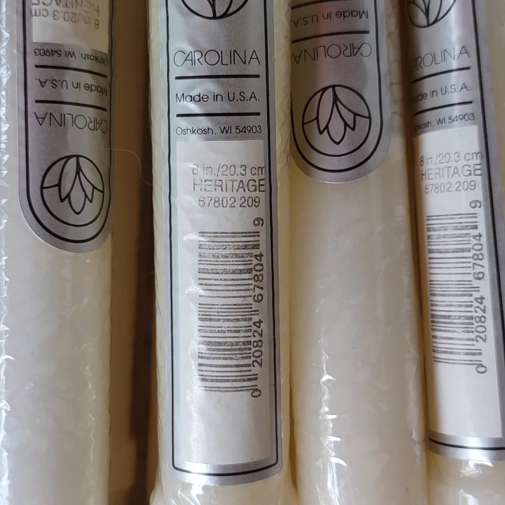 Ivory heritage dinner candles, by Carolina, 10-8 in